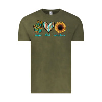 Vintage Olive peace love sunshine Vintage Tee - JahusDesignShop