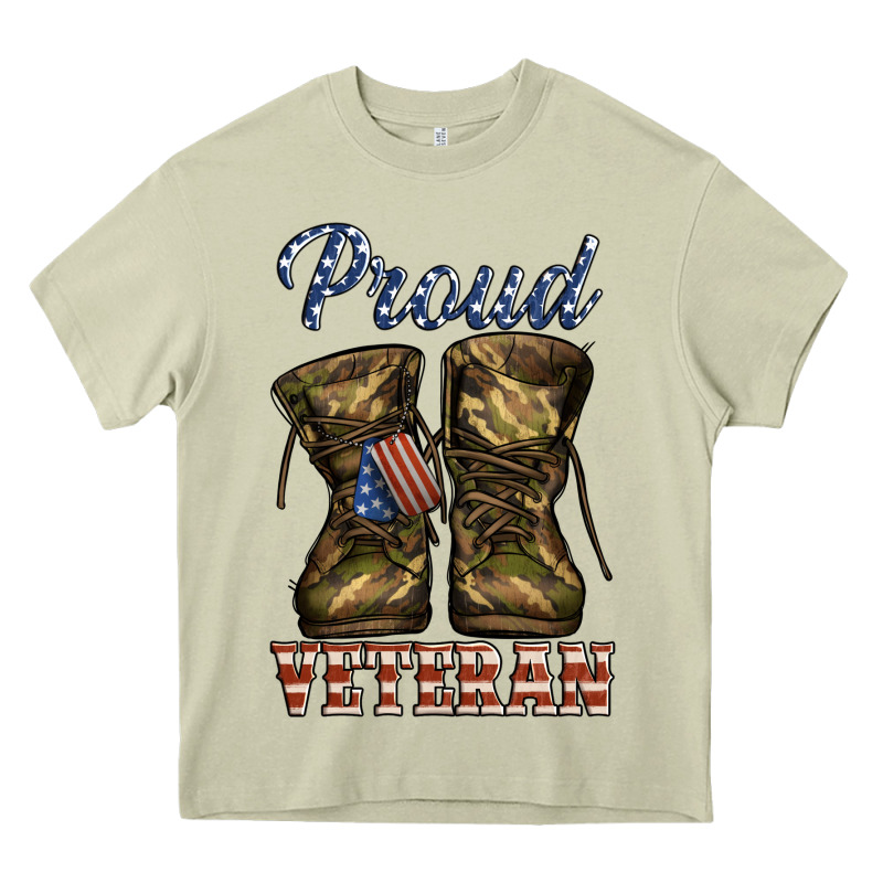 Proud Veteran Camo Shoes Heavy Core Tee by Jasminsmagicworld | Teevron
