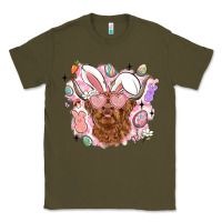 Army Green highland heifer easter Classic Tee - LillyAllenDesigns