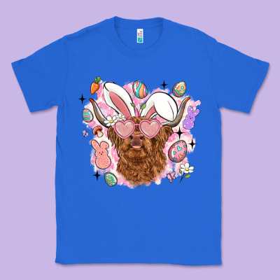 Highland Heifer Easter Classic Tee Designed By Lillyallendesigns