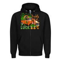 Black St. Patrick's Loads of luck with gnome Zipper Hoodie - HowdyJamesFarm