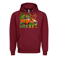 Burgundy St. Patrick's Loads of luck with gnome Zipper Hoodie - HowdyJamesFarm