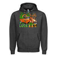 Charcoal Heather St. Patrick's Loads of luck with gnome Zipper Hoodie - HowdyJamesFarm
