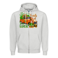 Dove Grey St. Patrick's Loads of luck with gnome Zipper Hoodie - HowdyJamesFarm