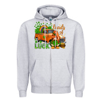 Heather Grey St. Patrick's Loads of luck with gnome Zipper Hoodie - HowdyJamesFarm