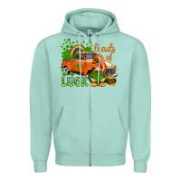 Seafoam St. Patrick's Loads of luck with gnome Zipper Hoodie - HowdyJamesFarm