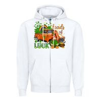 White St. Patrick's Loads of luck with gnome Zipper Hoodie - HowdyJamesFarm