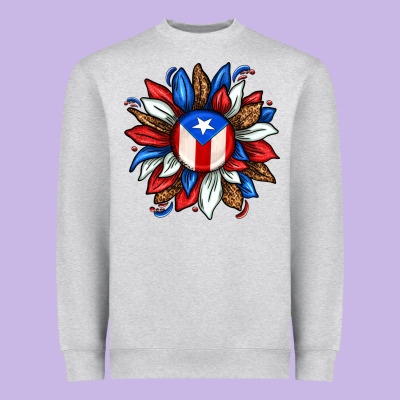 Puerto Rico Sunflower Heavyweight Sweatshirt Designed By Texasbilliewilder