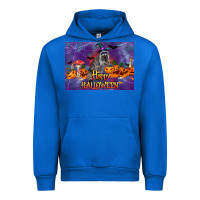 Cobalt Happy Halloween Raccoon Urban Hoodie - LillyAllenDesigns