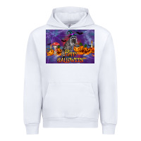White Happy Halloween Raccoon Urban Hoodie - LillyAllenDesigns