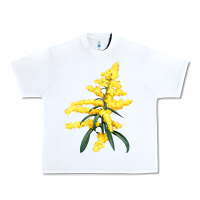 White Botanical Goldenrod Illustrations Urban Heavy Tee - LillyAllenDesigns