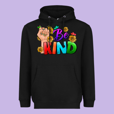 Be Kind Lgbtq+ Heavyweight Hoodie Designed By Bundleandbundleshop