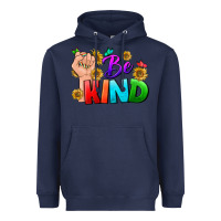 Navy Be Kind LGBTQ+ Heavyweight Hoodie - BundleAndBundleShop
