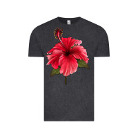 Vintage Black Puerto Rican Hibiscus Flower Vintage Tee - LillyAllenDesigns