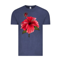 Vintage Denim Puerto Rican Hibiscus Flower Vintage Tee - LillyAllenDesigns
