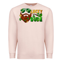 Pale Pink lucky dude saint patrick's bearded man Premium Sweatshirt - FaDigitalArtStudio