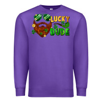 Purple lucky dude saint patrick's bearded man Premium Sweatshirt - FaDigitalArtStudio