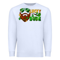 White lucky dude saint patrick's bearded man Premium Sweatshirt - FaDigitalArtStudio