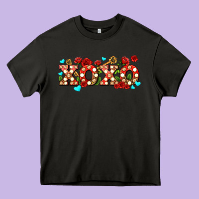 Xoxo Roses And Keys Heavy Core Tee Designed By Adodesignshop