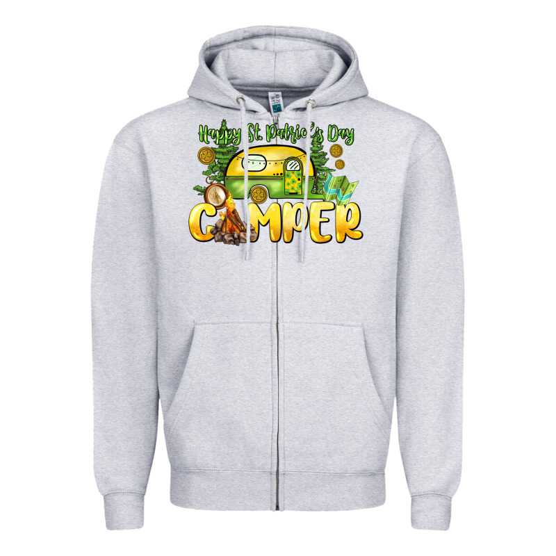 Happy St. Patrick's Day Camper Zipper Hoodie by HowdyJamesFarm | Teevron