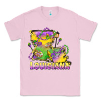 Bubblegum Pink louisiana mardi gras state map Classic Tee - LillyAllenDesigns