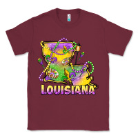 Burgundy louisiana mardi gras state map Classic Tee - LillyAllenDesigns