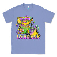 Colony Blue louisiana mardi gras state map Classic Tee - LillyAllenDesigns