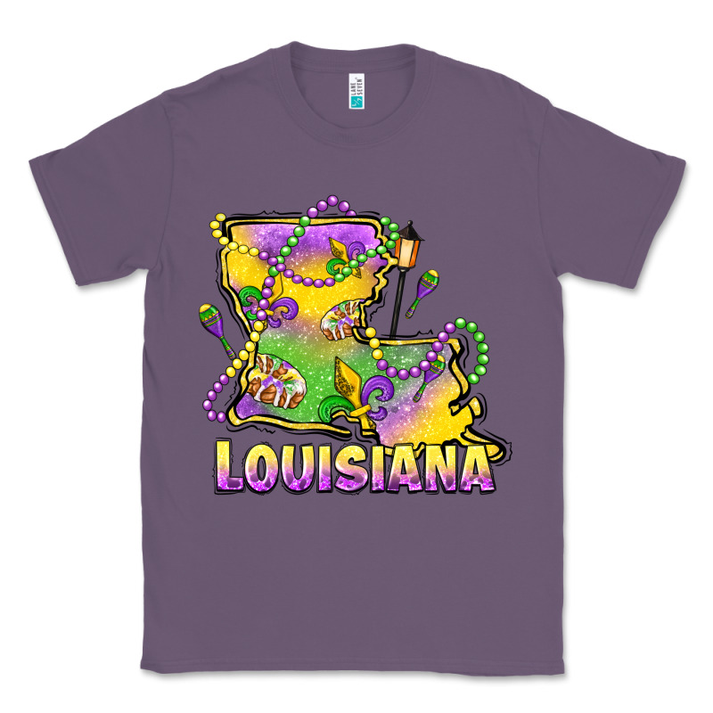 Louisiana Mardi Gras State Map Classic Tee by LillyAllenDesigns | Teevron
