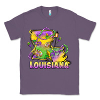Lavender louisiana mardi gras state map Classic Tee - LillyAllenDesigns
