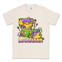 Natural louisiana mardi gras state map Classic Tee - LillyAllenDesigns