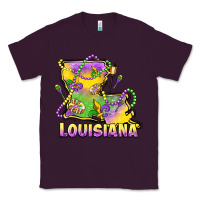 Plum louisiana mardi gras state map Classic Tee - LillyAllenDesigns