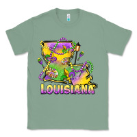 Sage louisiana mardi gras state map Classic Tee - LillyAllenDesigns