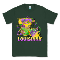 Sports Green louisiana mardi gras state map Classic Tee - LillyAllenDesigns