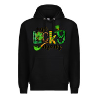 Black One lucky mom St. Patrick's Premium Hoodie - OliviaCreatesArt