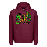 Burgundy One lucky mom St. Patrick's Premium Hoodie - OliviaCreatesArt