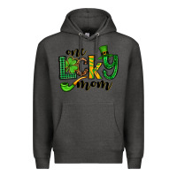 Charcoal Heather One lucky mom St. Patrick's Premium Hoodie - OliviaCreatesArt
