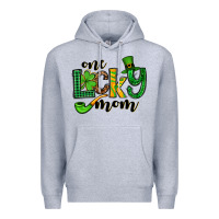 Heather Grey One lucky mom St. Patrick's Premium Hoodie - OliviaCreatesArt