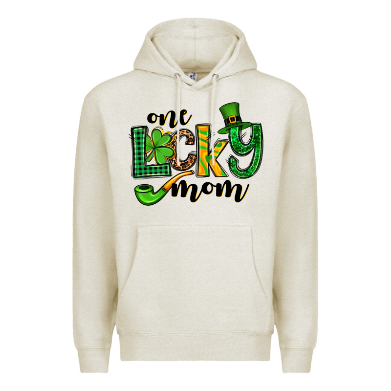 One Lucky Mom St. Patrick's Premium Hoodie by OliviaCreatesArt | Teevron