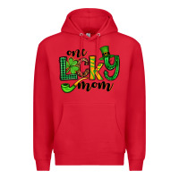 Red One lucky mom St. Patrick's Premium Hoodie - OliviaCreatesArt