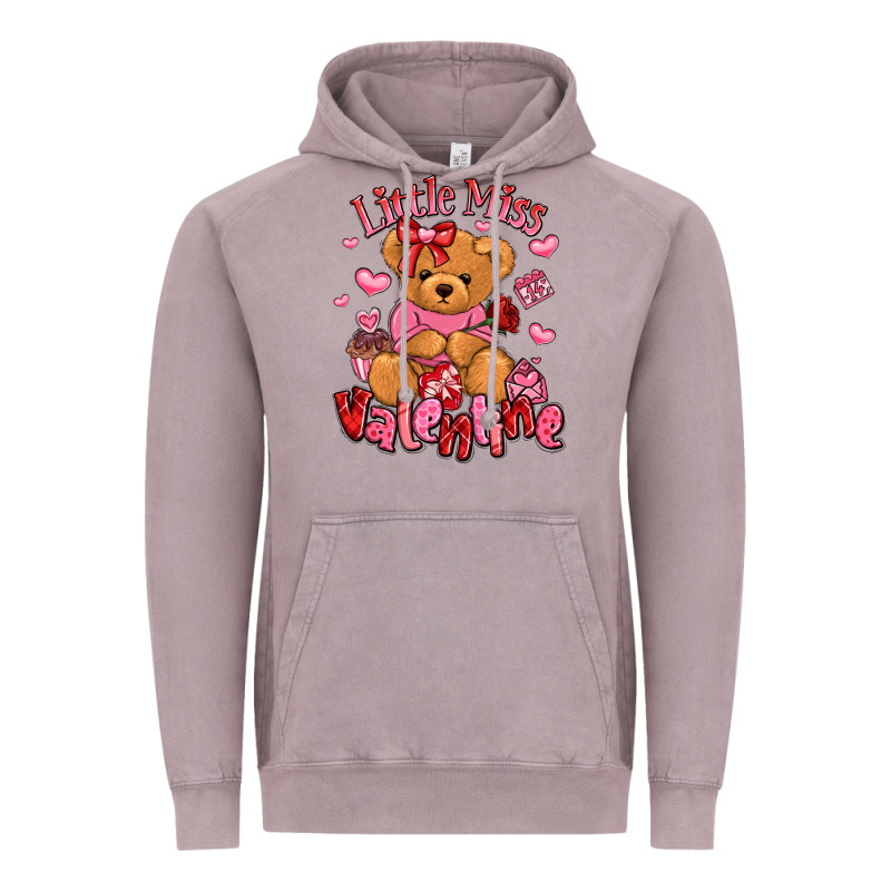 Little Miss Valentine Teddy Bear Vintage Hoodie by LillyAllenDesigns | Teevron