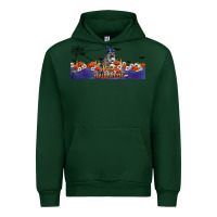 Forest Green Happy Halloween Raccon Urban Hoodie - LillyAllenDesigns