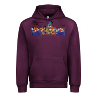 Mauve Wine Happy Halloween Raccon Urban Hoodie - LillyAllenDesigns