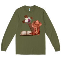 Army Green Boots with Bible and cross Long Sleeve Tee - Bettercallsaul