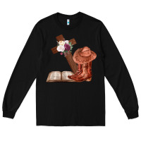 Black Boots with Bible and cross Long Sleeve Tee - Bettercallsaul