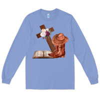 Colony Blue Boots with Bible and cross Long Sleeve Tee - Bettercallsaul