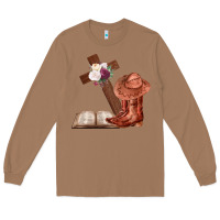 Toasted Coconut Boots with Bible and cross Long Sleeve Tee - Bettercallsaul