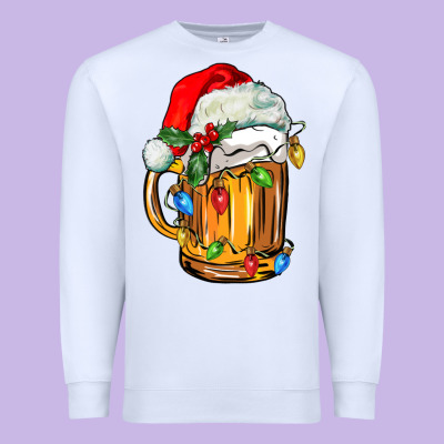 Christmas Beer Premium Sweatshirt Designed By Fadigitalartstudio