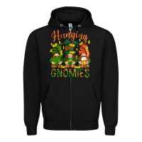 Black Hanging with my gnomies Zipper Hoodie - HowdyJamesFarm