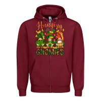 Burgundy Hanging with my gnomies Zipper Hoodie - HowdyJamesFarm