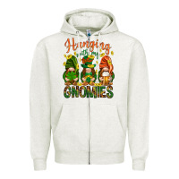 Oatmeal Heather Hanging with my gnomies Zipper Hoodie - HowdyJamesFarm